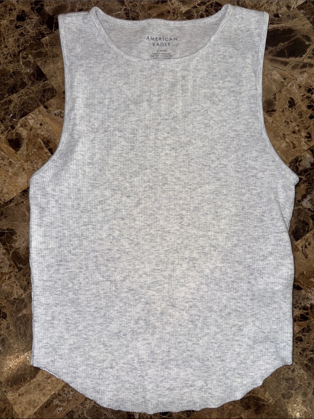 American Eagle Grey Ribbed Tank Top Womens Size Small